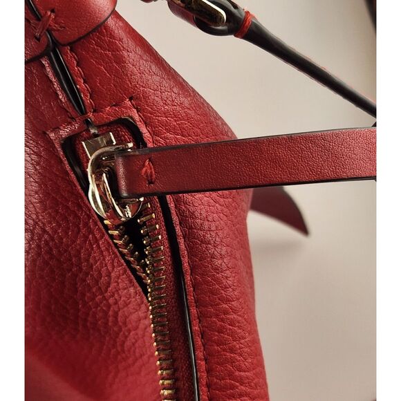 Kate Spade Jackson Street Mylie Red Pebble Leather Hobo Shoulder Bag Crossbody - Picture 8 of 11